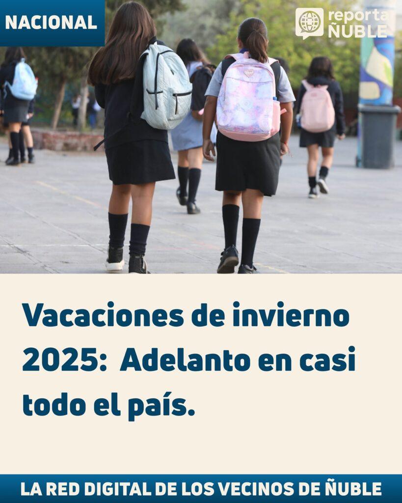 Vacaciones de invierno 2025: Adelanto en casi todo el país